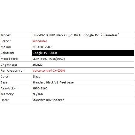 TV SCHNEIDER QLED 75P