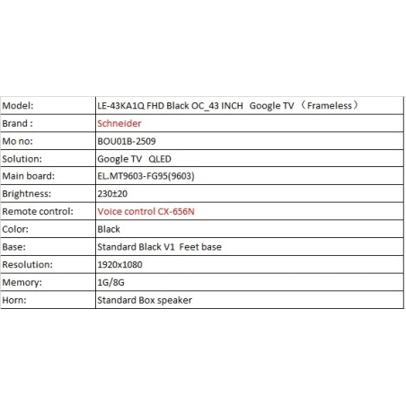 TV SCHNEIDER QLED 43P