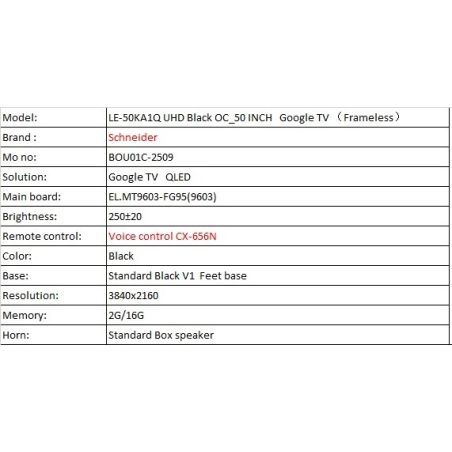 TV SCHNEIDER QLED 50P