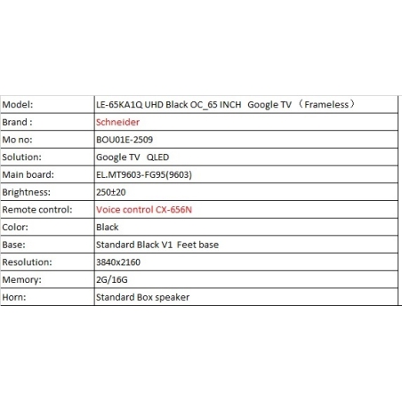 TV SCHNEIDER QLED 65P